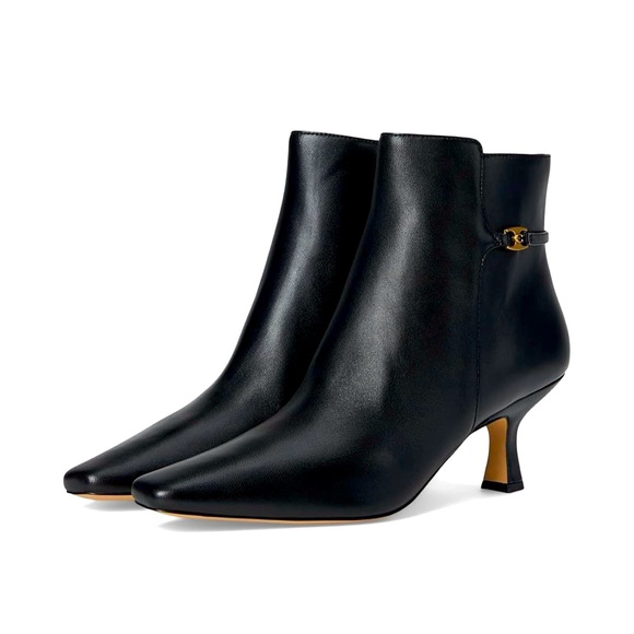 Coach Womens Rebecca Leather Kitten Heel Booties Shoes Black Size 9 - Picture 1 of 8